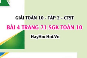 Giải bài 4 trang 71 Toán 10 tập 2 SGK Chân trời sáng tạo